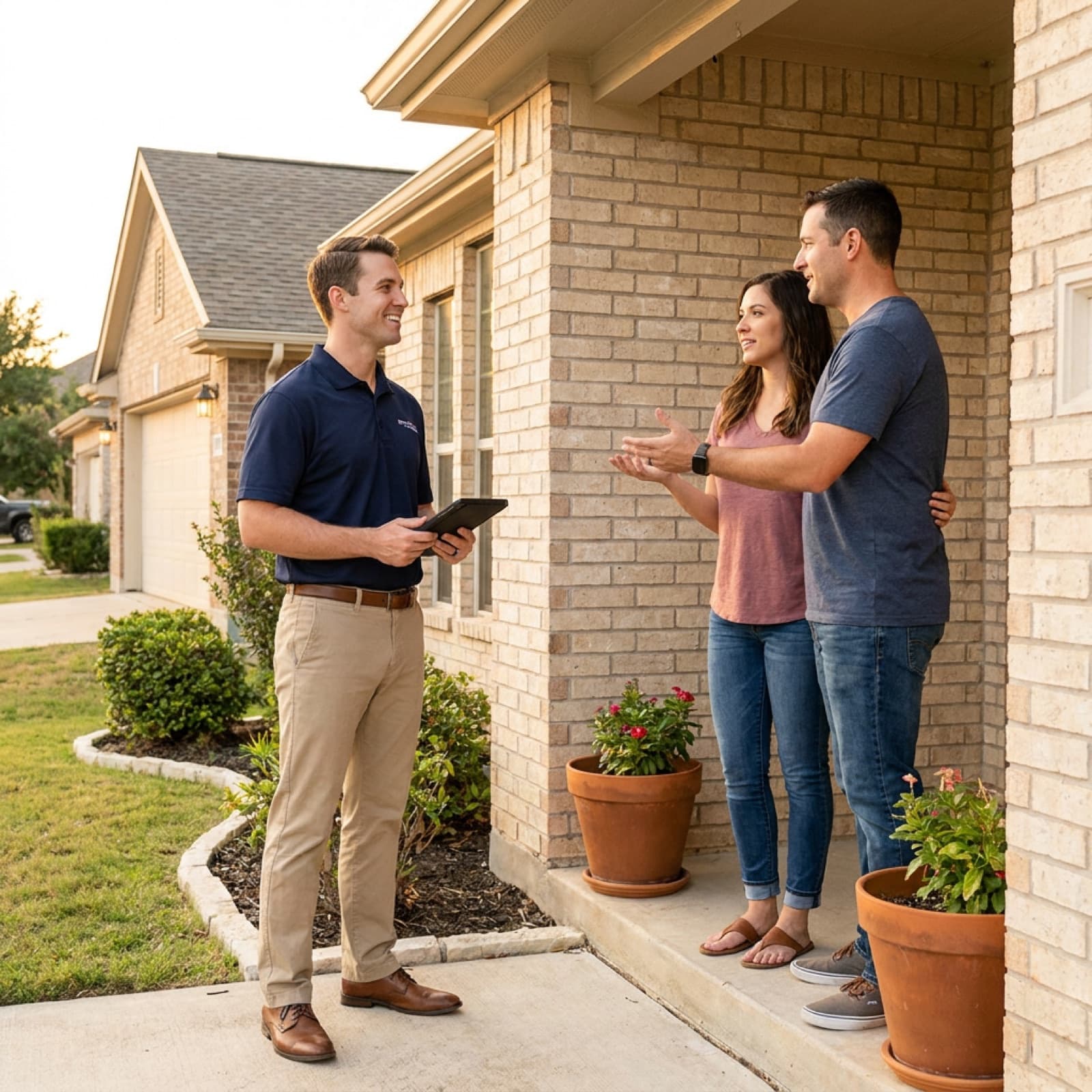 Kaizen sales rep meeting with a homeowner
